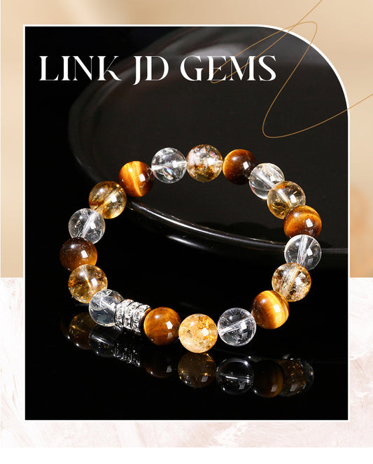 Natural Tiger Eye Stone & Citrine Crystal