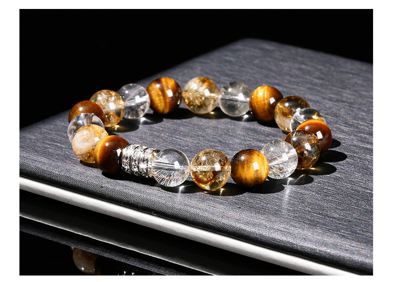 Natural Tiger Eye Stone & Citrine Crystal